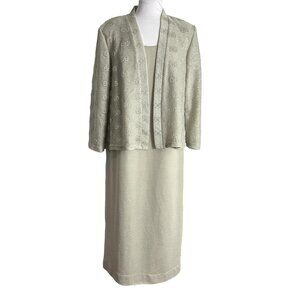 Vintage R&M Richards Womens Size 12 Petite Formal Dress 2 Piece Mother of Bride